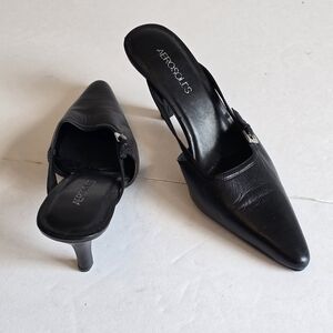 Aerosoles Women's Luxy Number Leather Slip on Heels Pointed Toe Size 8